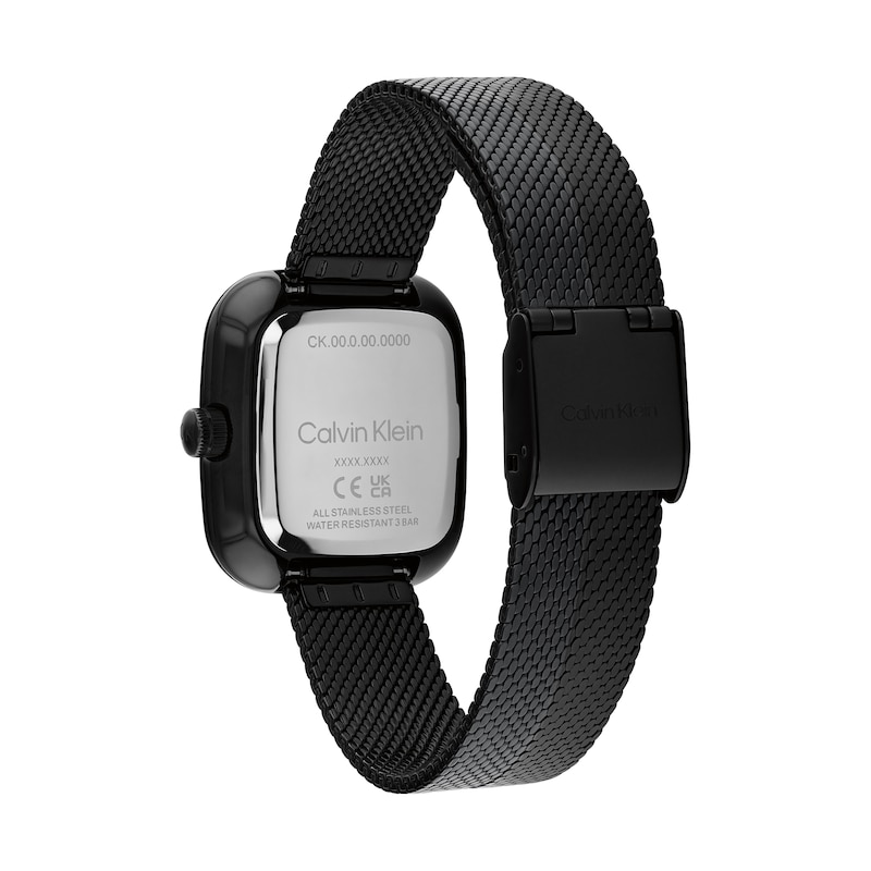Main Image 3 of Ladies' Calvin Klein Adore Black IP Watch with Rectangular Black Dial (Model: 25100100)