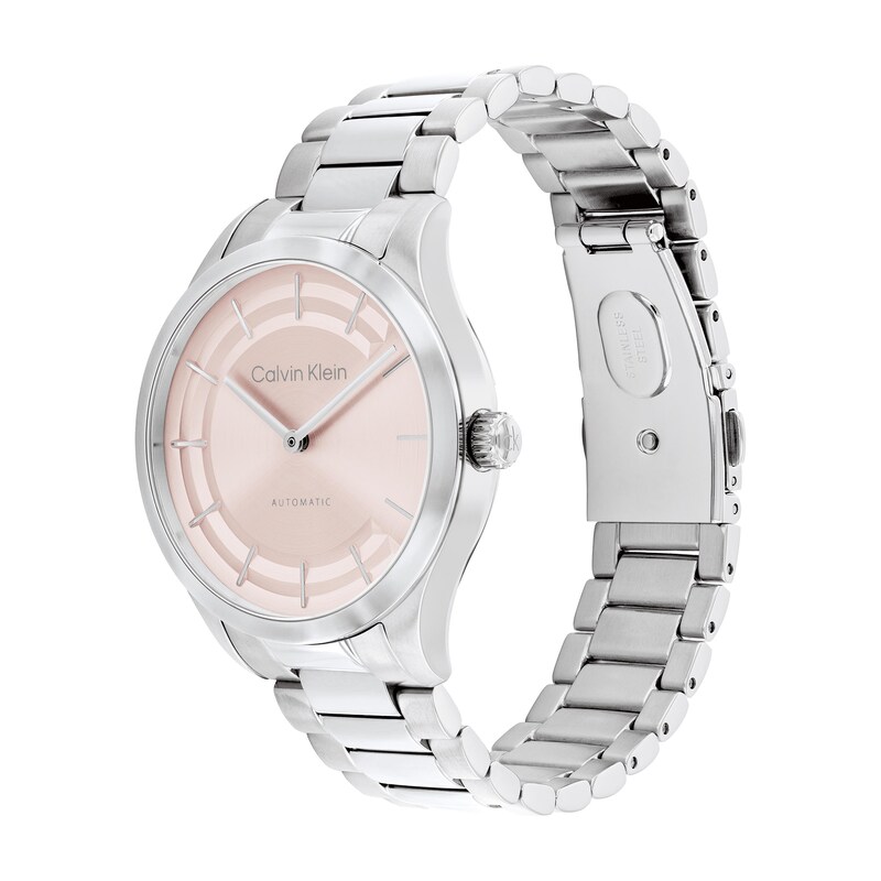 Main Image 2 of Ladies' Calvin Klein Iconic Automatic Watch with Pink Dial (Model: 25100102)