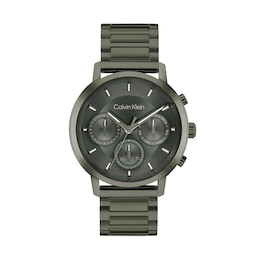 Men's Calvin Klein Gauge Green IP Chronograph Watch with Green Dial (Model: 25200494)