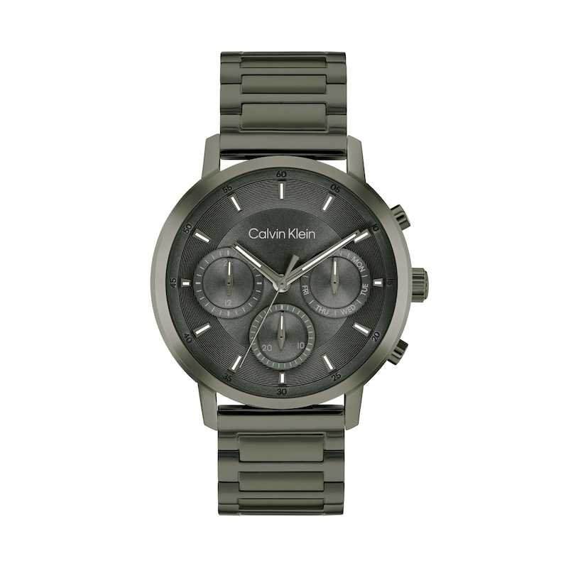 Main Image 1 of Men's Calvin Klein Gauge Green IP Chronograph Watch with Green Dial (Model: 25200494)