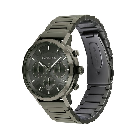 Men's Calvin Klein Gauge Green IP Chronograph Watch with Green Dial (Model: 25200494)