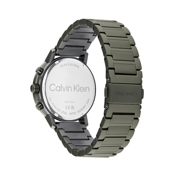 Men's Calvin Klein Gauge Green IP Chronograph Watch with Green Dial (Model: 25200494)