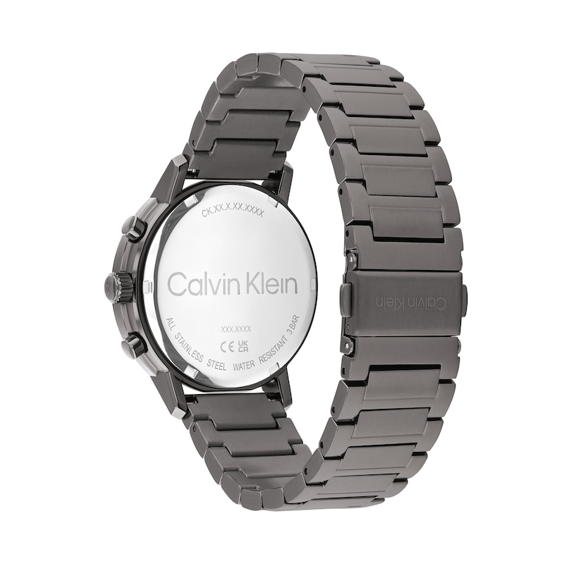 Main Image 3 of Men's Calvin Klein Gauge Gunmetal Grey IP Chronograph Watch with Blue Dial (Model: 25200495)