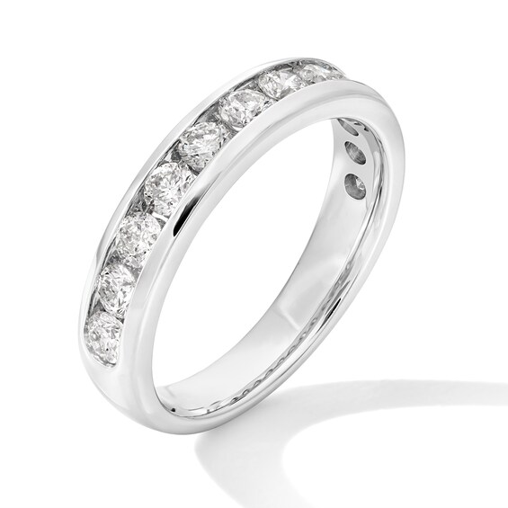 1 CT. T.w. Diamond Channel-Set Twelve Stone Band in 14K White Gold
