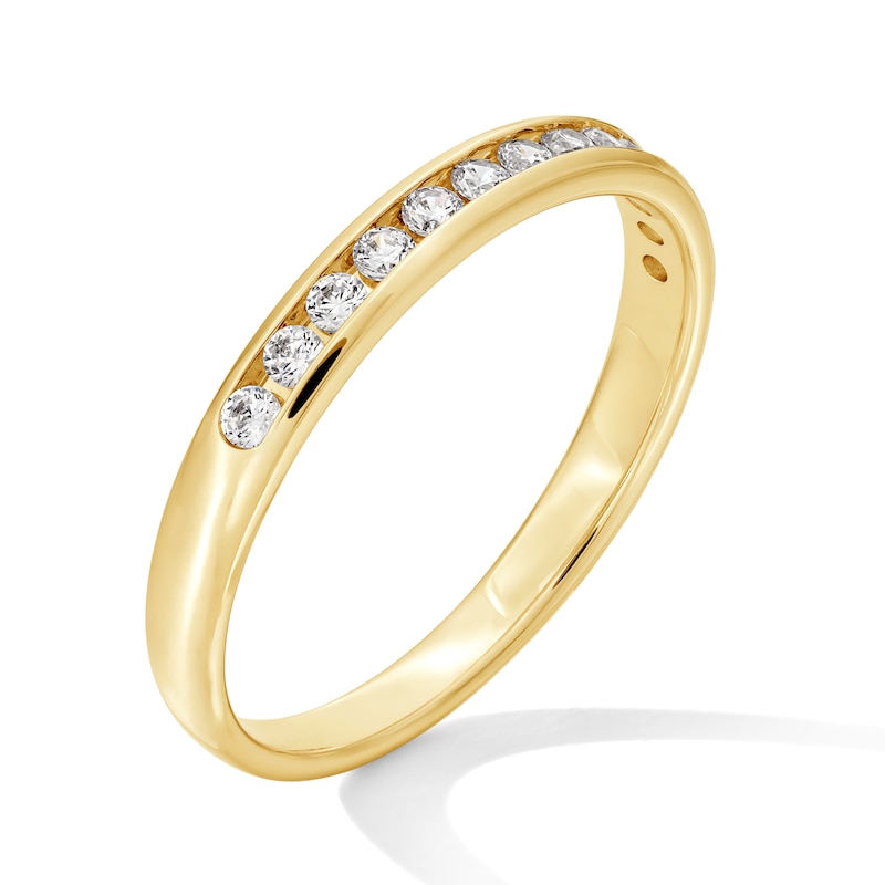 Main Image 2 of 1/4 CT. T.W. Diamond Channel-Set Thirteen Stone Band in 14K Gold