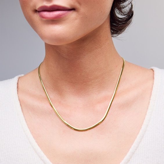 3.45mm Diamond-Cut Snake Chain Necklace in Hollow 10K Gold - 18"