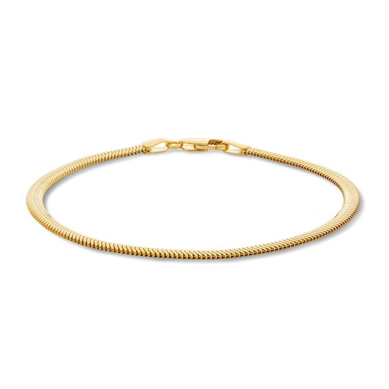 3.45mm Diamond-Cut Snake Chain Bracelet in Hollow 10K Gold - 7.5"