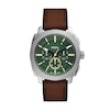 Thumbnail Image 1 of Men’s Fossil Machine Brown Leather Strap Chronograph Watch with Textured Green Dial (Model: FS6100)