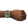 Thumbnail Image 5 of Men’s Fossil Machine Brown Leather Strap Chronograph Watch with Textured Green Dial (Model: FS6100)