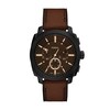 Thumbnail Image 1 of Men’s Fossil Machine Black IP Brown Leather Strap Chronograph Watch with Textured Brown Dial (Model: FS6101)