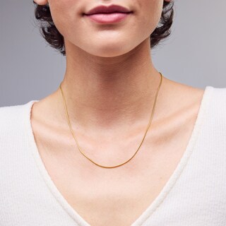 Main Image 2 of 1.2mm Diamond-Cut Snake Chain Necklace in Hollow 10K Gold - 18"
