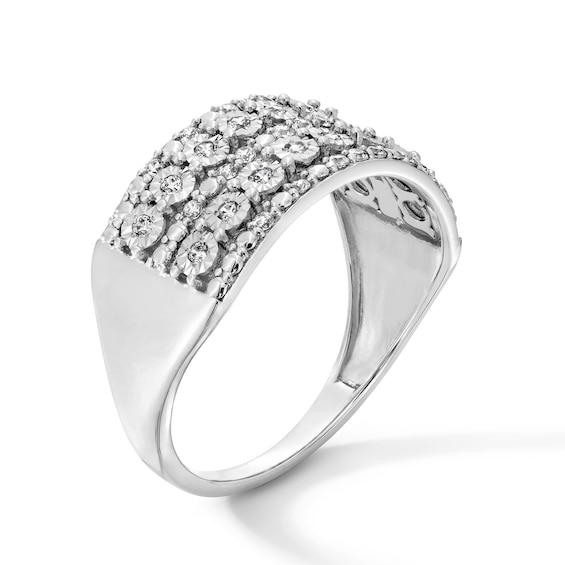 1/4 CT. T.w. Diamond Multi-Row Band in 10K White Gold