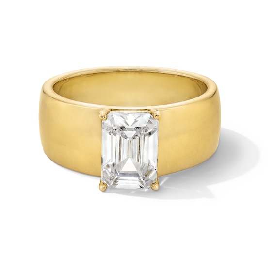 2 CT. Emerald-Cut Certified Lab-Grown Diamond Solitaire Cigar Band Engagement Ring in 14K Gold (F/Vs2)