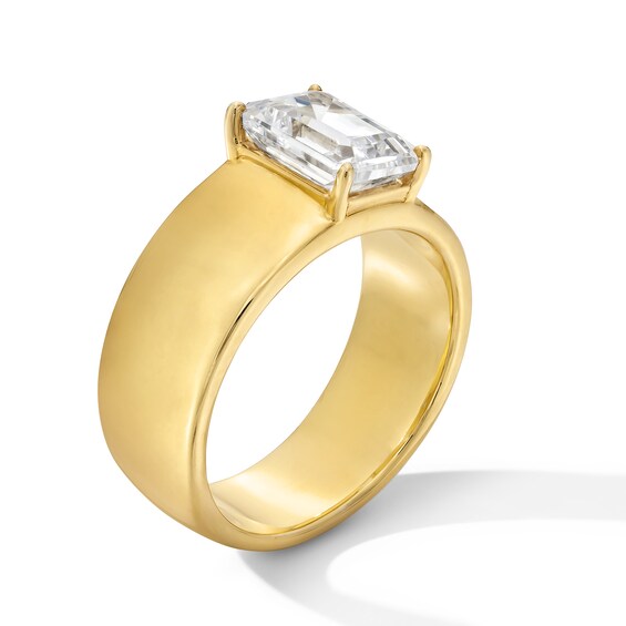 2 CT. Emerald-Cut Certified Lab-Grown Diamond Solitaire Cigar Band Engagement Ring in 14K Gold (F/Vs2)