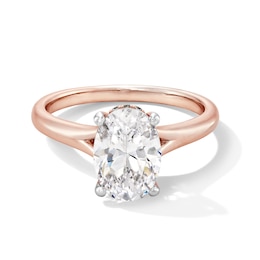 2 CT. T.W. Oval Certified Lab-Grown Diamond Solitaire Hidden Halo Engagement Ring in 14K Rose Gold (F/VS2)