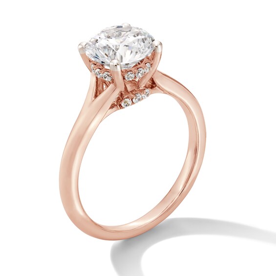 2 CT. T.w. Certified Lab-Grown Diamond Solitaire Hidden Halo Engagement Ring in 14K Rose Gold (F/Vs2)