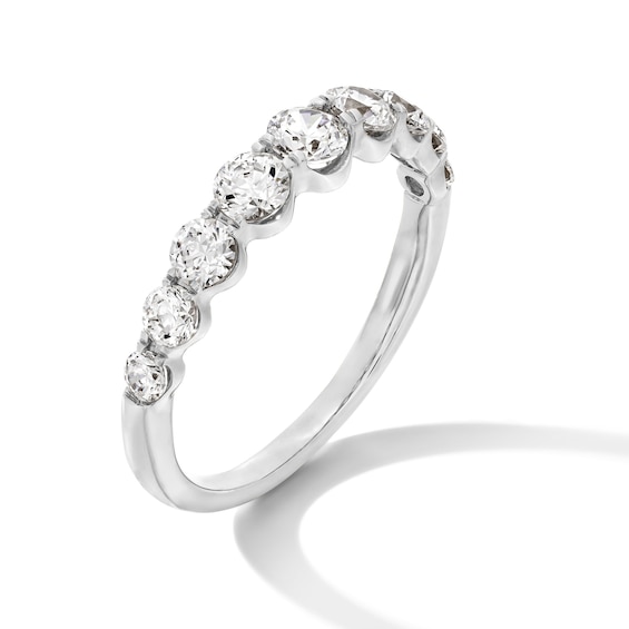 1 CT. T.w. Certified Lab-Grown Diamond Graduated Nine Stone Band in 14K White Gold (F/Vs2)