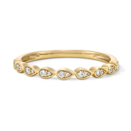 1/10 CT. T.W. Pear-Shaped Multi-Diamond Stackable Band in 10K Gold