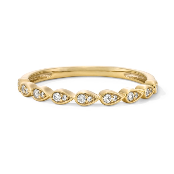 1/10 CT. T.w. Pear-Shaped Multi-Diamond Stackable Band in 10K Gold