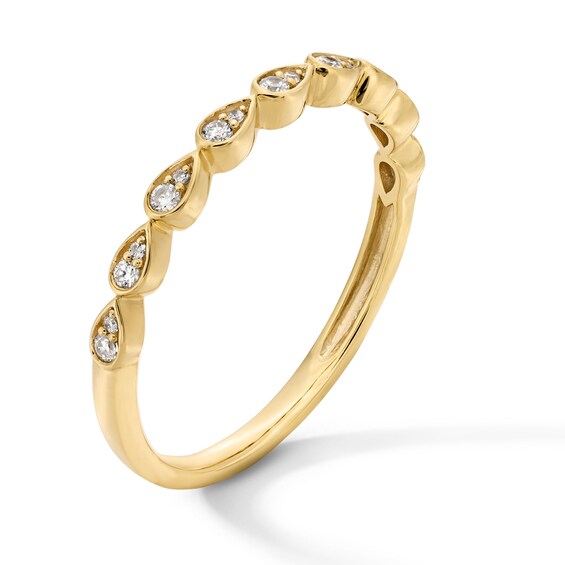 1/10 CT. T.w. Pear-Shaped Multi-Diamond Stackable Band in 10K Gold