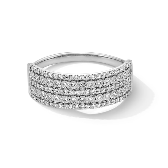 1/4 CT. T.w. Diamond Multi-Row Band in 10K White Gold