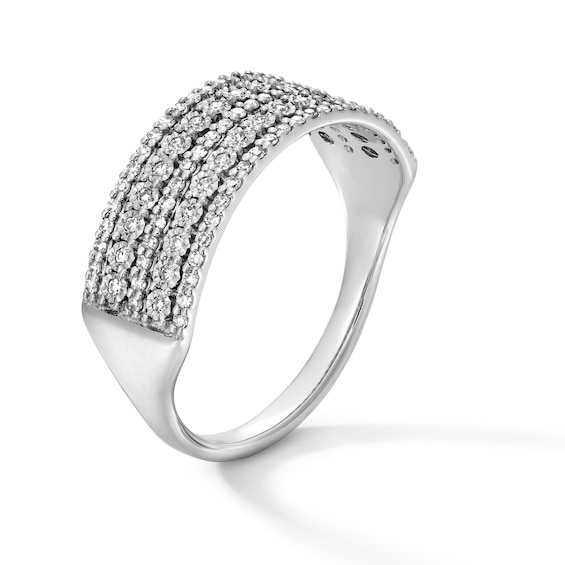 1/4 CT. T.w. Diamond Multi-Row Band in 10K White Gold