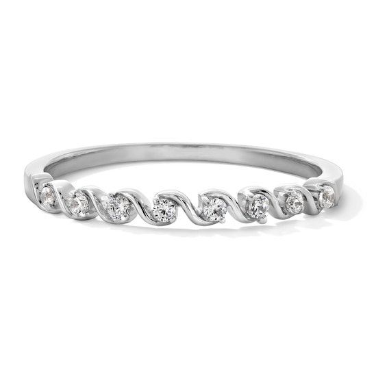 1/10 CT. T.w. Diamond Cascading Stackable Band in 10K White Gold