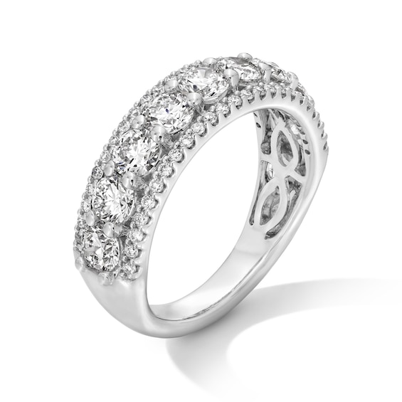 2 CT. T.w. Certified Lab-Grown Diamond Triple Row Band in 14K White Gold (I/Si2)