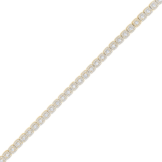 12.37 CT. T.w. Lab-Grown Diamond Cushion Frame Bracelet in 10K Gold (F/Vs2) - 8.5"