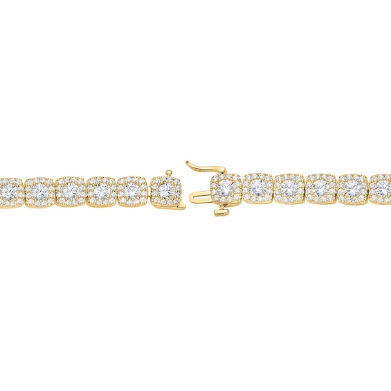 12.37 CT. T.w. Lab-Grown Diamond Cushion Frame Bracelet in 10K Gold (F/Vs2) - 8.5"