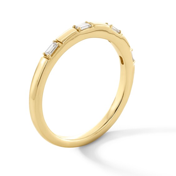 1/10 CT. T.w. Baguette-Cut Certified Lab-Grown Diamond Four Stone Station Stackable Band in 10K Gold (F/Vs2)