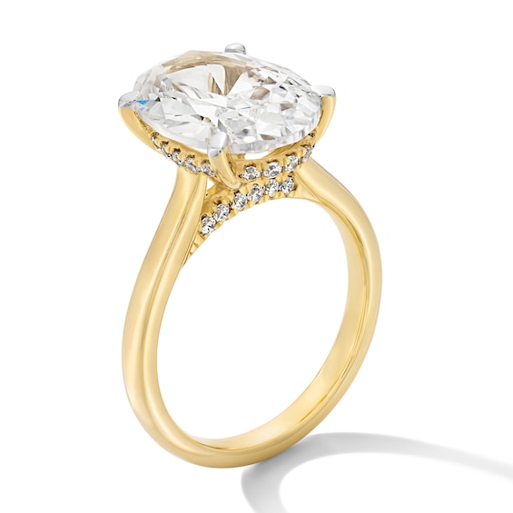 5-1/4 CT. T.w. Oval Certified Lab-Grown Diamond Hidden Halo Engagement Ring in 14K Gold (F/Vs2)
