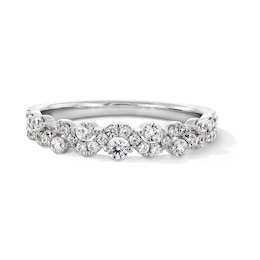 3/8 CT. T.W. Certified Lab-Grown Diamond Double Row Wave Stackable Band in 10K White Gold (F/VS2)