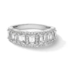 Thumbnail Image 1 of 2 CT. T.W. Emerald-Cut Certified Lab-Grown Diamond Frame Band in 14K White Gold (F/VS2)