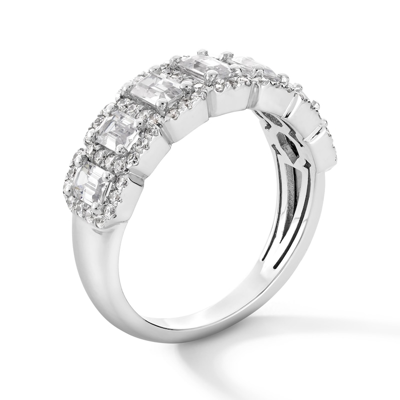 Main Image 2 of 2 CT. T.W. Emerald-Cut Certified Lab-Grown Diamond Frame Band in 14K White Gold (F/VS2)