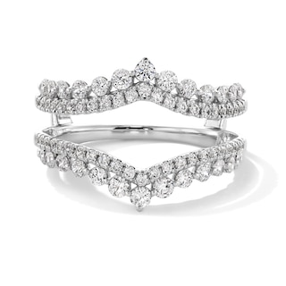 1 CT. T.W. Lab-Grown Diamond Double Row Chevron Solitaire Enhancer in 14K White Gold (F/VS2)