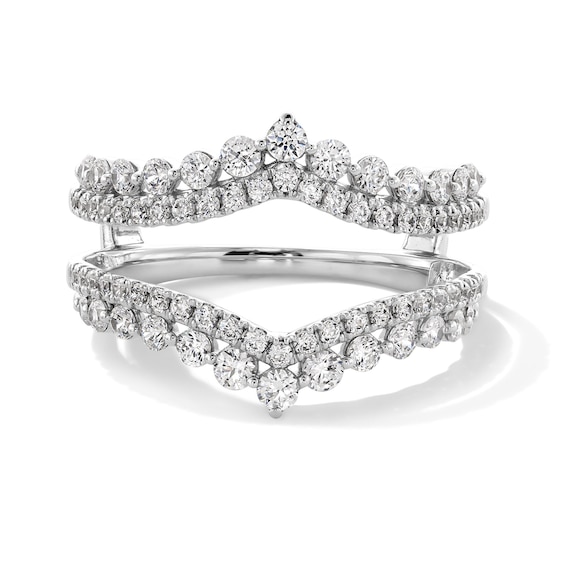1 CT. T.w. Certified Lab-Grown Diamond Double Row Chevron Solitaire Enhancer in 14K White Gold (F/Vs2)