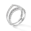 Thumbnail Image 2 of 1 CT. T.W. Certified Lab-Grown Diamond Double Row Chevron Solitaire Enhancer in 14K White Gold (F/VS2)