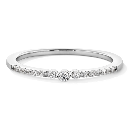 1/8 CT. T.w. Diamond Three Stone Stackable Band in 10K Gold