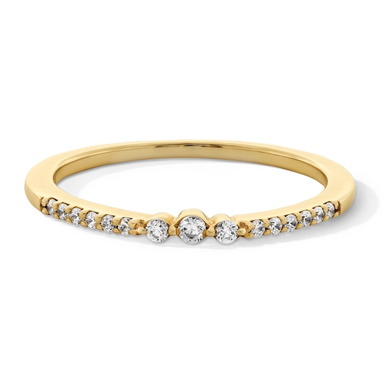 1/8 CT. T.w. Diamond Three Stone Stackable Band in 10K Gold