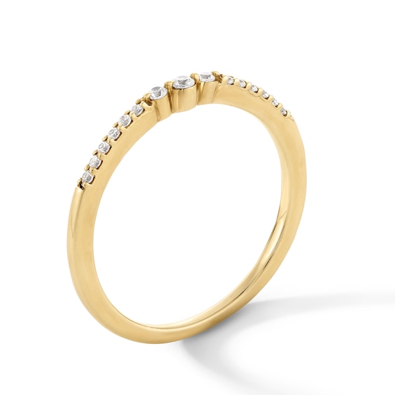 1/8 CT. T.w. Diamond Three Stone Stackable Band in 10K Gold