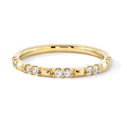 1/6 CT. T.W. Diamond Duo Station Stackable Band in 10K Gold