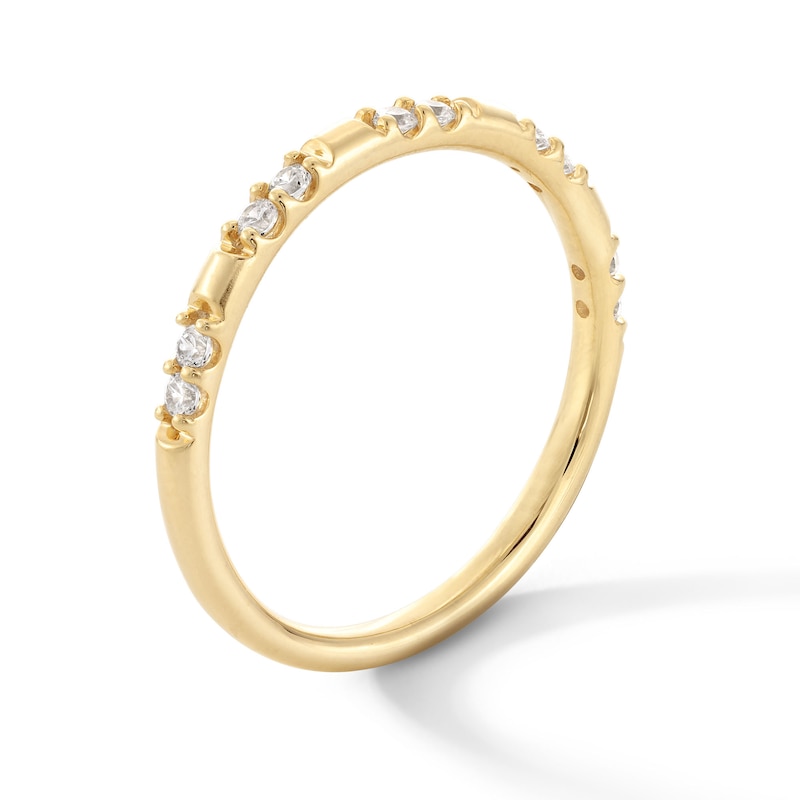 Main Image 2 of 1/6 CT. T.W. Diamond Duo Station Stackable Band in 10K Gold