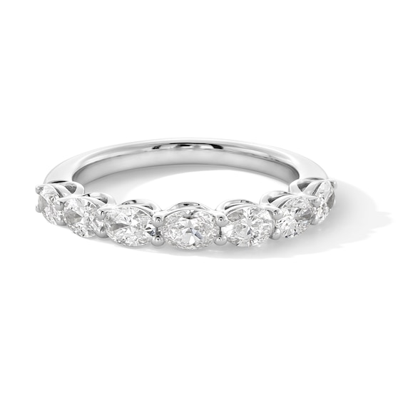 1 CT. T.w. Oval Certified Lab-Grown Diamond Sideways Seven Stone Band in 14K White Gold (F/Vs2)