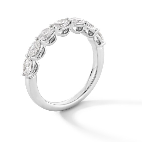 1 CT. T.w. Oval Certified Lab-Grown Diamond Sideways Seven Stone Band in 14K White Gold (F/Vs2)