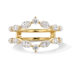 1-1/3 CT. T.W. Marquise and Round Certified Lab-Grown Diamond Contour Solitaire Enhancer in 14K Gold (F/VS2)