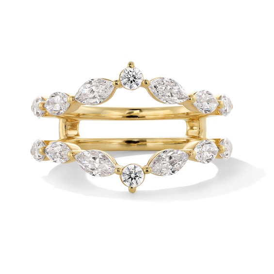 1-1/3 CT. T.w. Marquise and Round Certified Lab-Grown Diamond Contour Solitaire Enhancer in 14K Gold (F/Vs2)