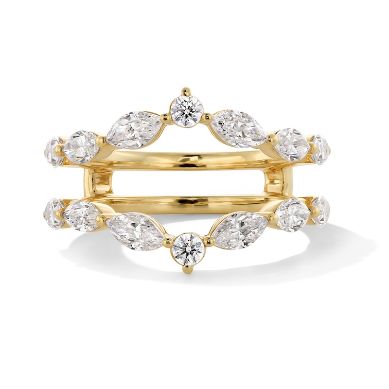 Main Image 1 of 1-1/3 CT. T.W. Marquise and Round Certified Lab-Grown Diamond Contour Solitaire Enhancer in 14K Gold (F/VS2)