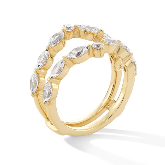 1-1/3 CT. T.w. Marquise and Round Certified Lab-Grown Diamond Contour Solitaire Enhancer in 14K Gold (F/Vs2)