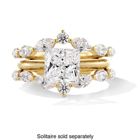 1-1/3 CT. T.w. Marquise and Round Certified Lab-Grown Diamond Contour Solitaire Enhancer in 14K Gold (F/Vs2)